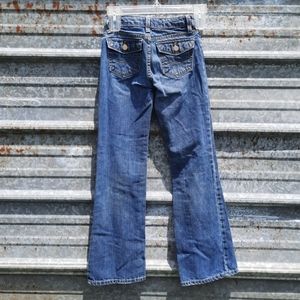 Boot Cut Button Pocketed Dark Denim Gap Jeans